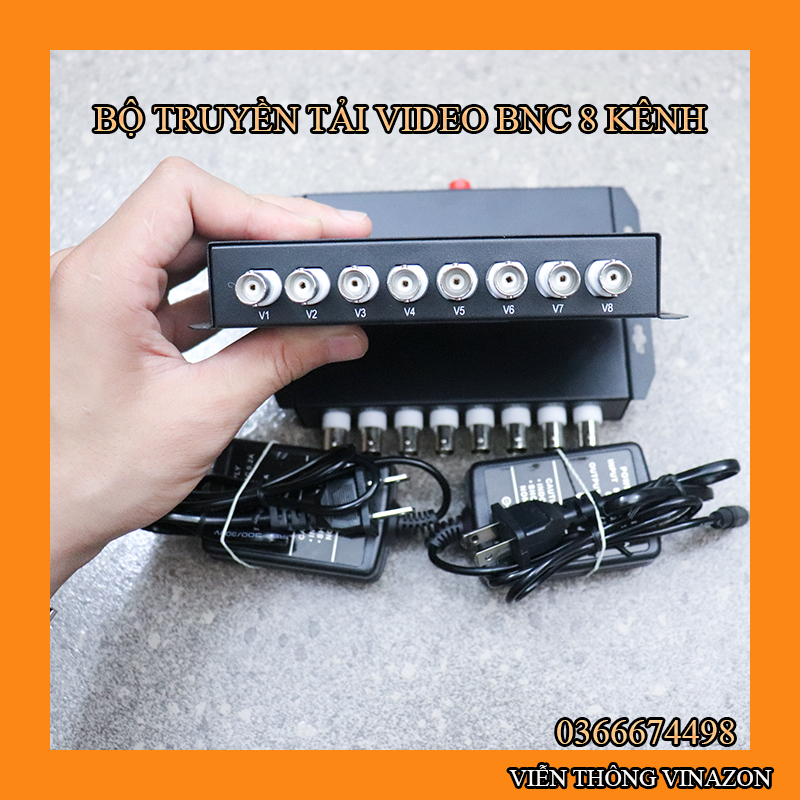 Bộ 2 converter bnc quang 8 cổng bnc dành cho camera 960p mắt 1.3mbp