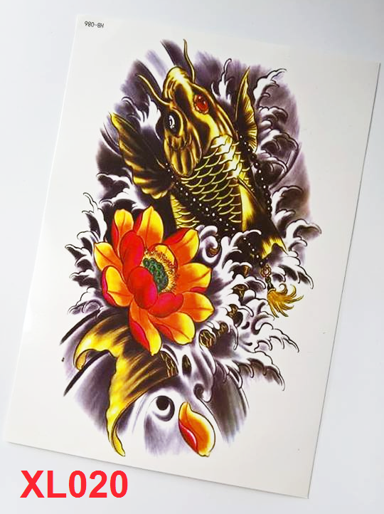 [HCM]hình xăm dán cá chép hoa