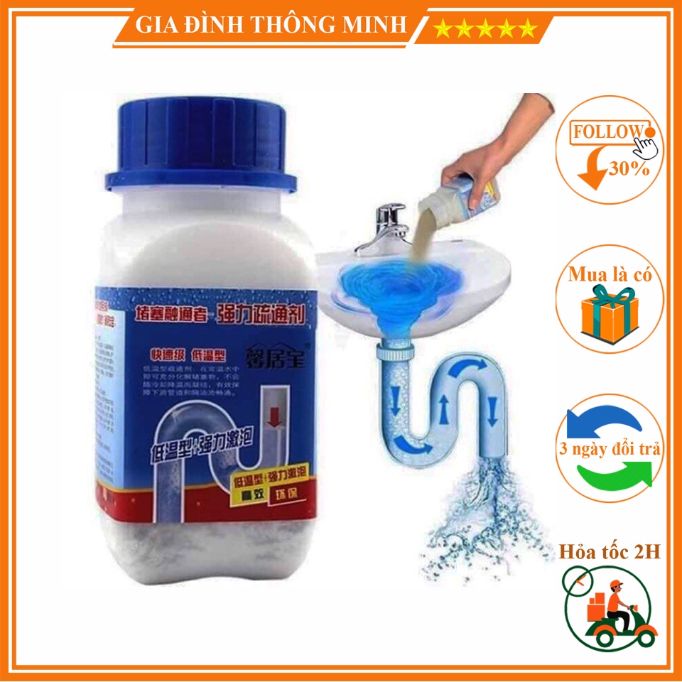 Bột thông tắc cống thần thánh đa năng cực mạnh - thông tắc cống, đường ống, bồn cầu, bồn rửa mặt