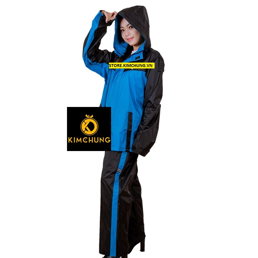 [HCM]Áo mưa bộ phối màu thời trang vải dù Đài Loan cao cấp không thấm nước (LXLBigsize 2XL)