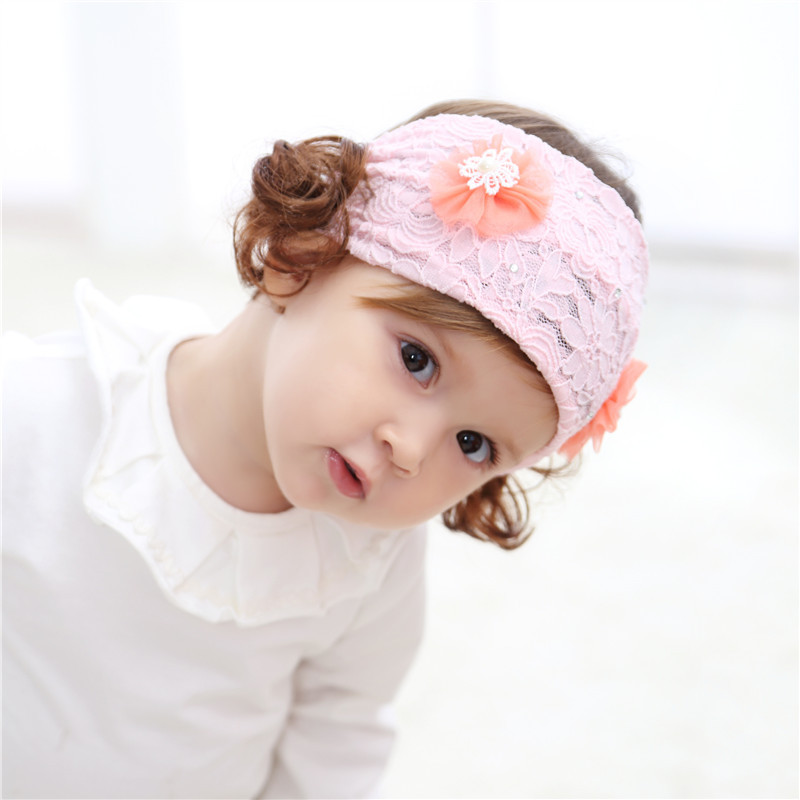 Băng đô tóc giả 2 bông hoa dễ thương cho bé (3 tháng-4 tuổi)