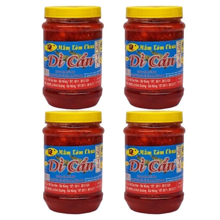 Mắm tôm chua dì cẩn đặc sản đà nẵng-tôm bạc giòn, ngọt tự nhiên, 4 hủ 500gr/hủ