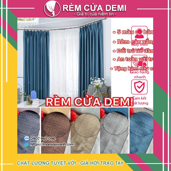 Rèm phòng, rèm cửa sổ gấm nhiều màu loại 1 chống nắng cản sáng tối ưu. ghi chú: nhận số đo may theo yêu cầu