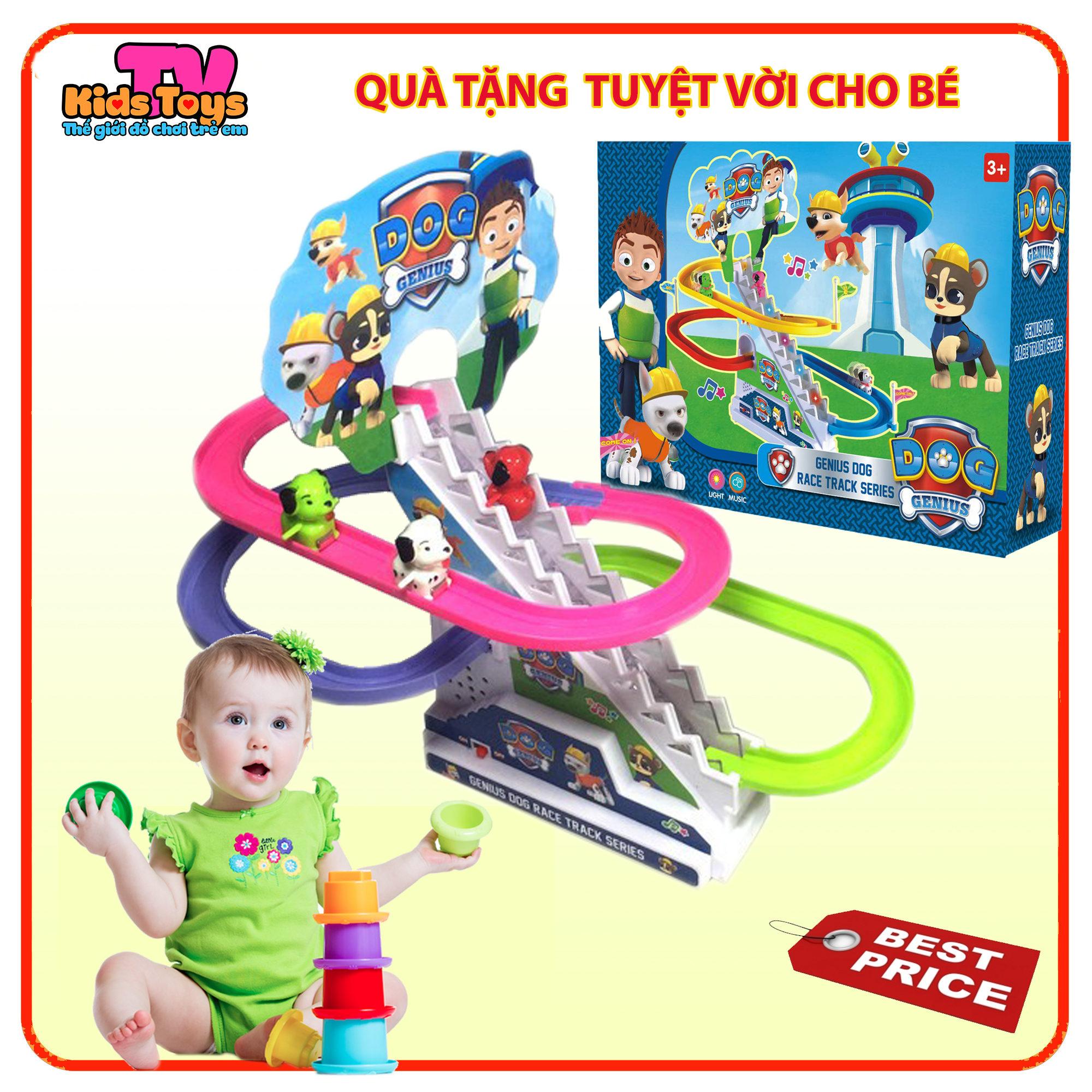 ĐỒ CHƠI CHÓ CỨU HỘ LEO THANG LOẠI LỚN CÓ NHẠC ĐÈN CHO BÉ KIDSTOYS TV