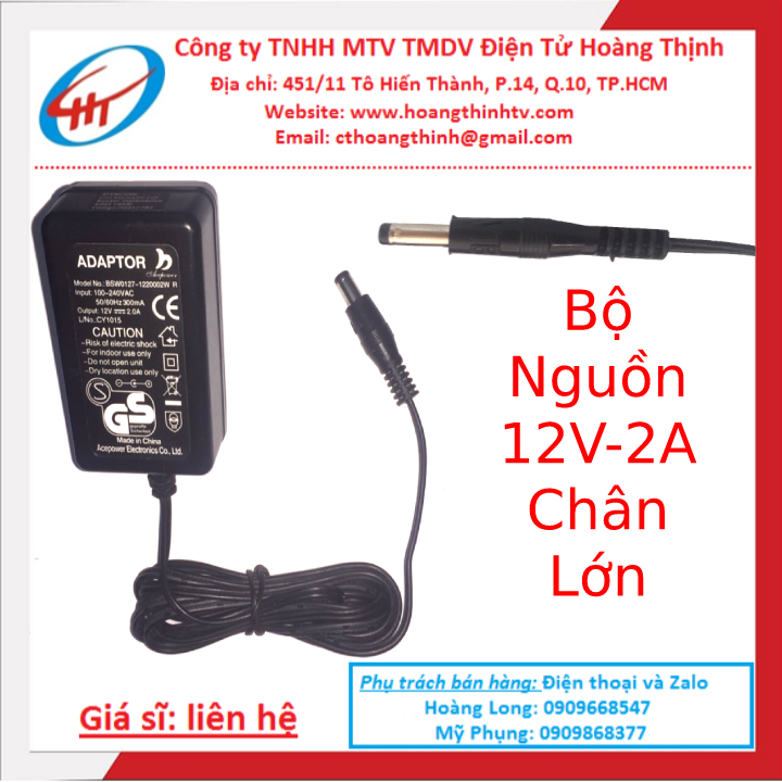 Bộ Nguồn 12V 2A Adapter