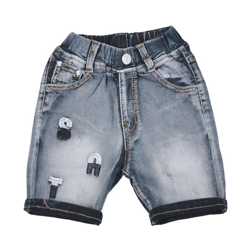 [HCM]Quần short jean bé trai TrueKids Hàng Xuất Vải Mịn Mềm thêu S.A.T
