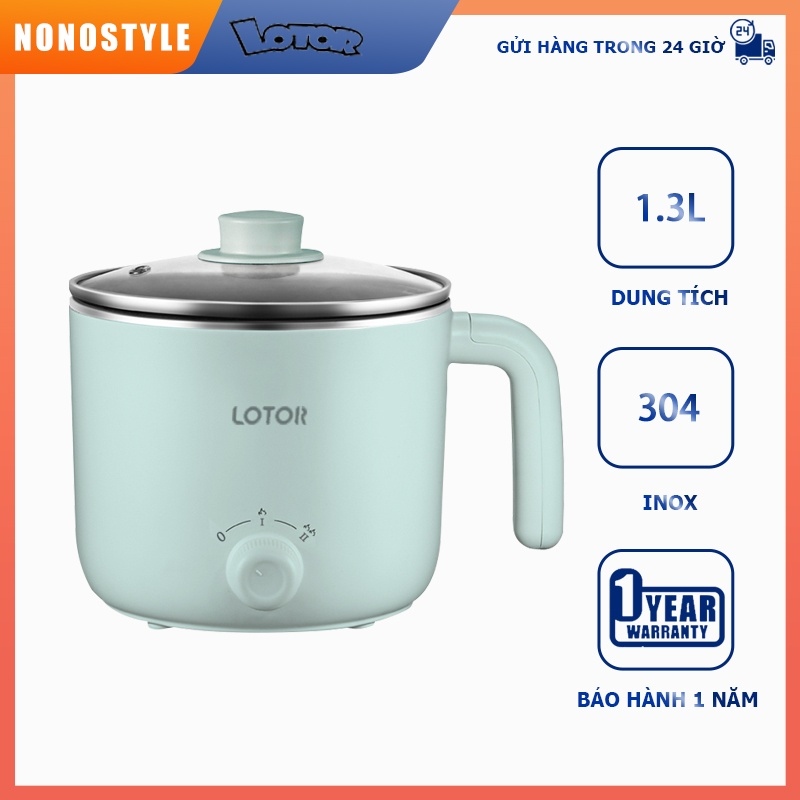 Nồi điện đa năng HM-60C-3 Lotor 1.3 Lít - 6 CHỨC NĂNG nồi nấu phở gia đình đa năng 1 nồi nhỏ 2 người nồi điện nhỏ