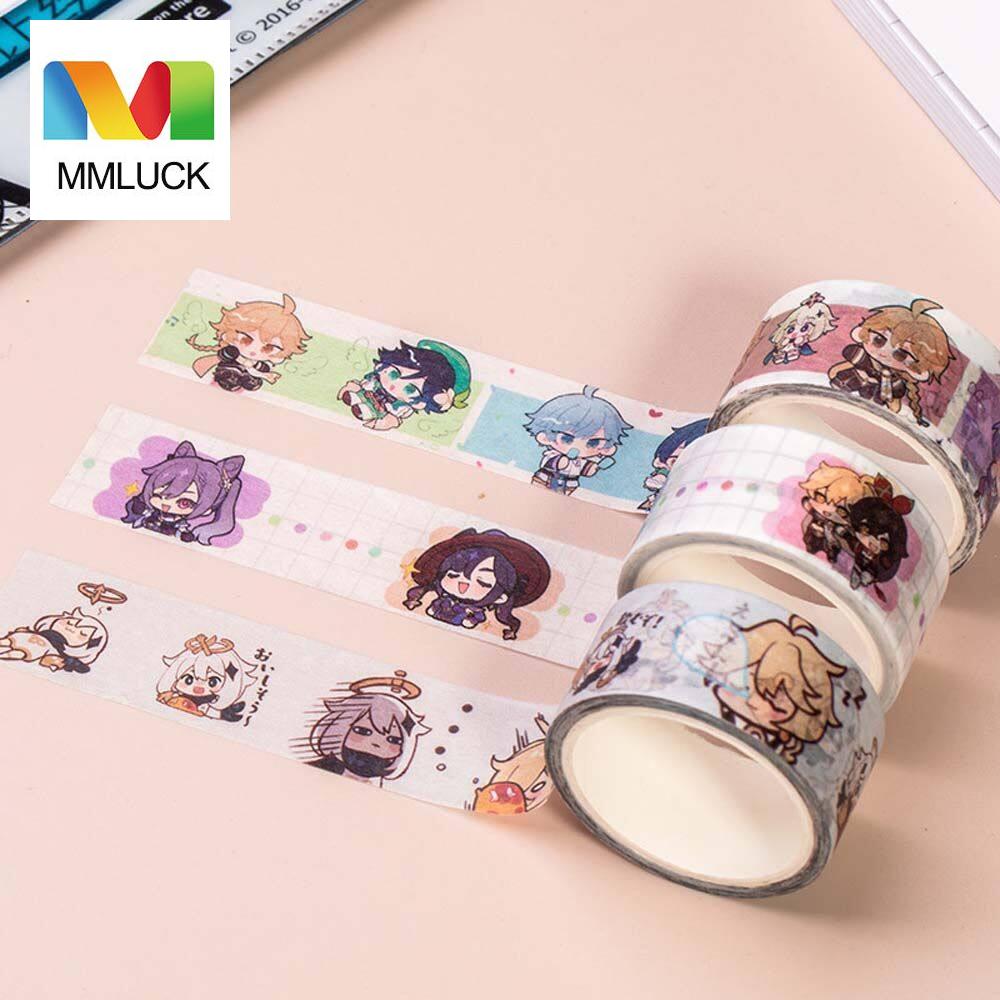 MMLUCK washi tape sticker cute 2cm 5M Bàn Tay Anime Tài Khoản Venti Miếng Dán Trang Trí In Mô Hình Văn Phòng Phẩm Băng Scrapbooking Anime Genshin Tác Động Ing Băng Dính Băng Băng Dán