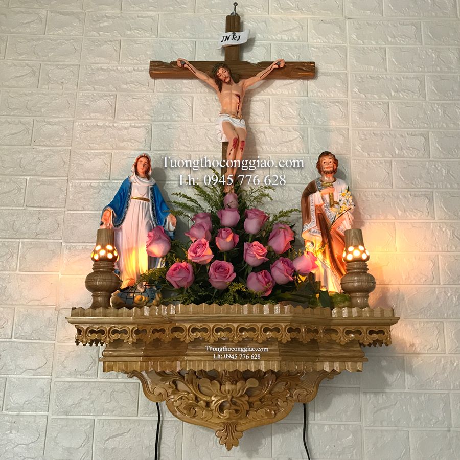 Bàn thờ Thiên Chúa kệ đục 60x30 (chưa gồm tượng)