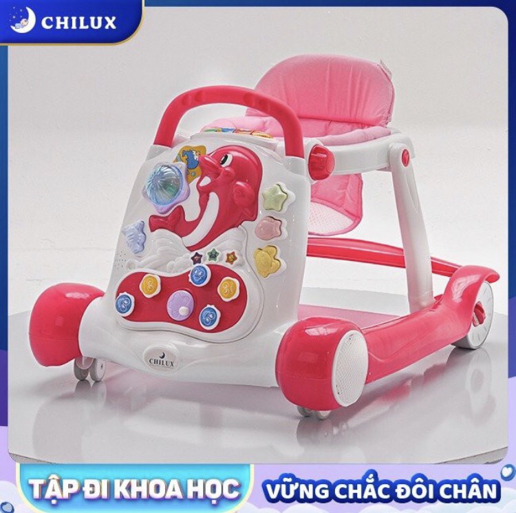 XE TẬP ĐI CÁ HEO GẤP GỌN CHILUX WALK G -MÀU HÒNG