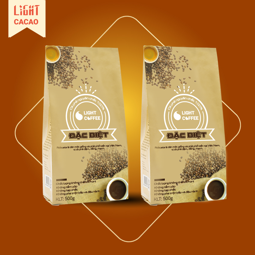 1kg Cà phê rang xay nguyên chất loại Đặc biệt Light Coffee đậm vị không tẩm ướp Gói 500gr - Light Coffee