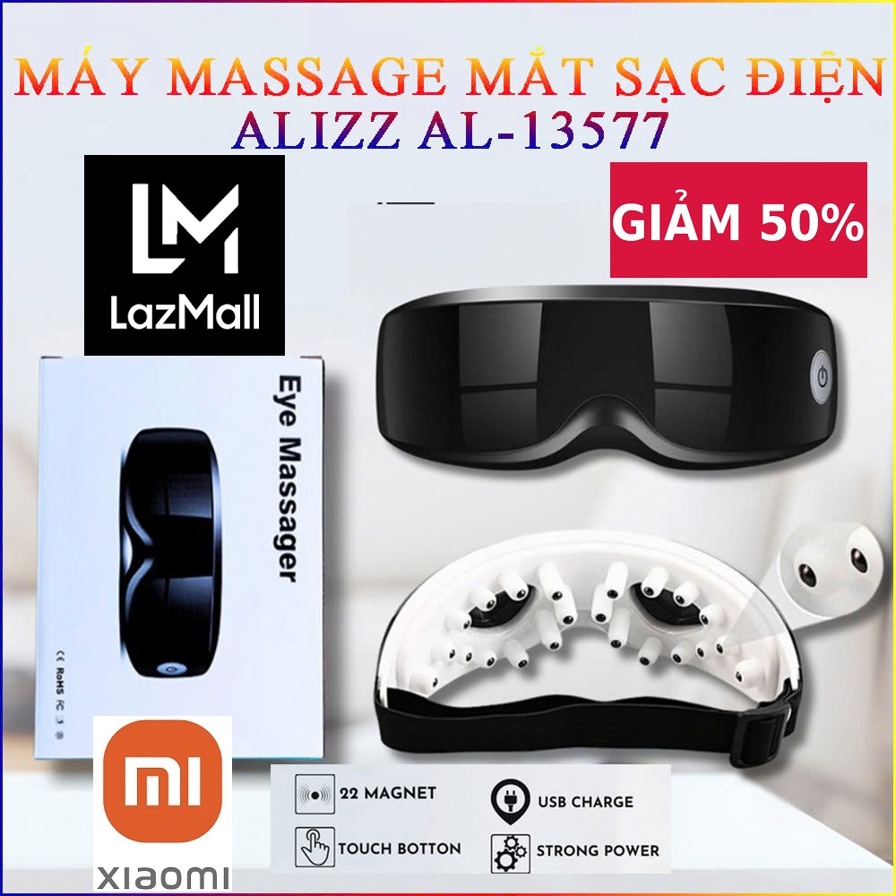 SUPER LIKE LazMall Máy Massage Mắt Xiaomi Thông Minh Đa Năng Giúp Ích Cho Việc Tuần Hoàn Máu - Ngăn Ngừa Các Bệnh Về Mắt - Giảm Căng Thẳng - Tăng Cường Tình Thần. Kính Massage Mắt Sạc Điện ALIZZ AL-13577
