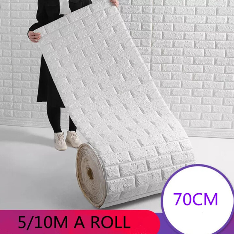 Dulcii dán tường phòng ngủ miếng dán tường họa tiết gạch 3d 5m/10m x 70cm giấy dán tường xốp đề can chống nước trang trí tường tự làm cho phòng khách phòng ngủ bằng xốp pe miếng dán tường 3d cho tường miếng