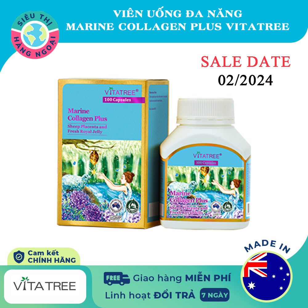 Viên uống Vitatree đa năng Marine Collagen Plus của Úc Chống Lão Hóa, Giảm