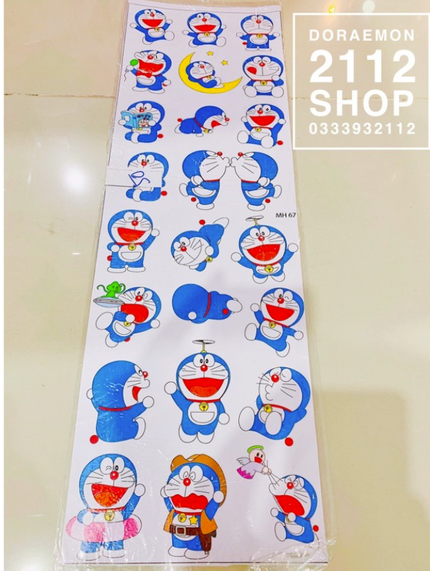Tem xe, tem dán, sticker dán xe doraemon 20cm x 60cm