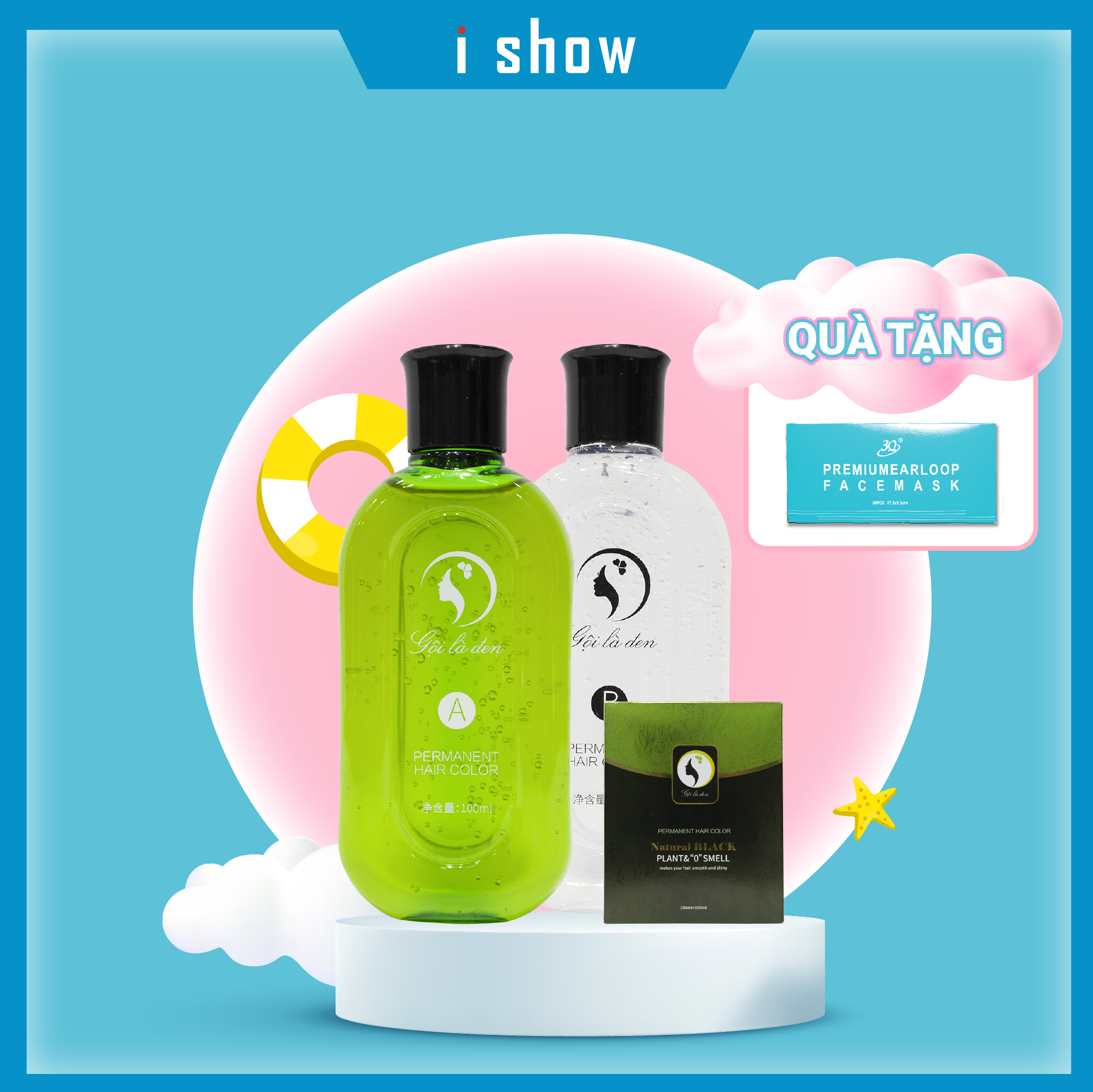 Dầu gội thảo dược đen tóc ChuYan đen tóc chỉ sau một lần gội - Tặng khẩu trang 3 lớp