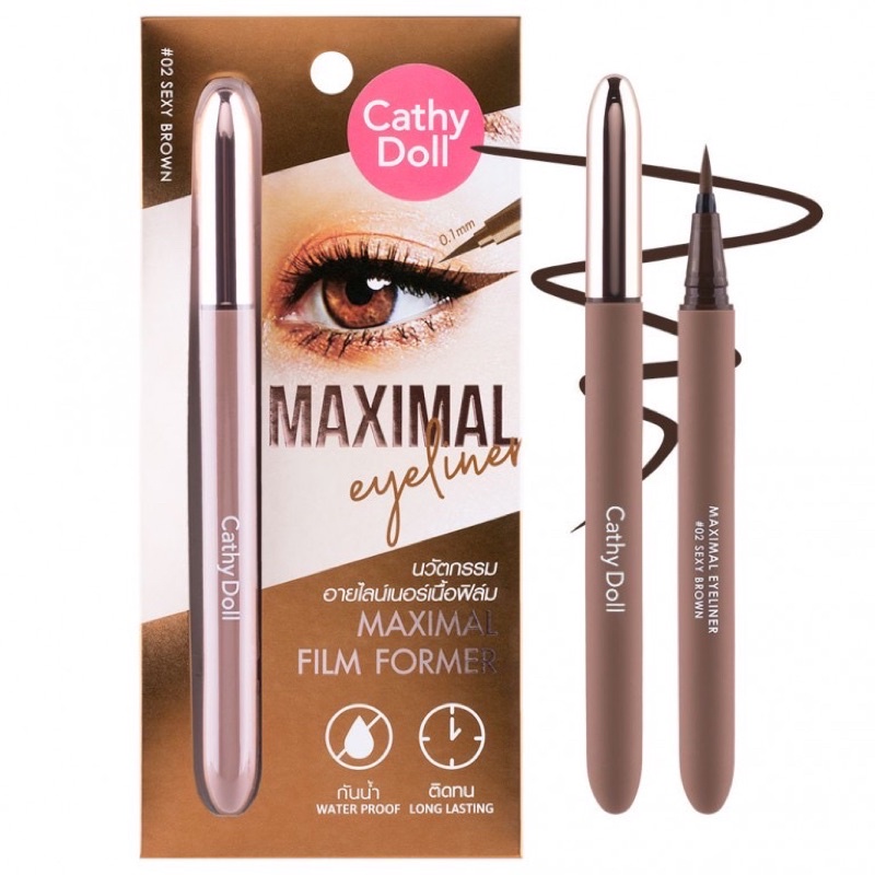 Bút kẻ mắt nước cathy doll maximal eyeliner đường kẻ mảnh bền màu không lem nước 0.7g