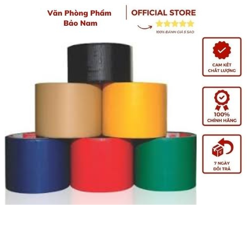 Băng dính dán gáy sách/ hồ sơ - băng dính simili dán gáy đủ các cỡ 3cm/5cm/7cm - màu xanh dương - đỏ - xanh lá - vàng - trắng - ghi- đen - nâu