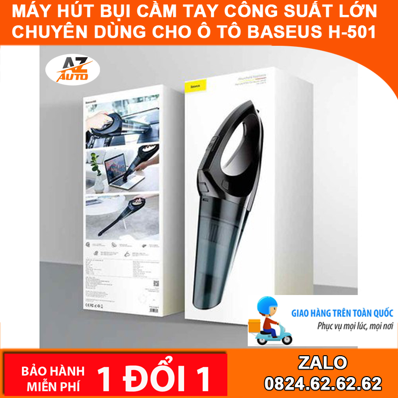 Máy Hút bụi Cầm Tay Công Suất Lớn chuyên dùng Cho ô tô Baseus H-501 - Hàng chính hãng