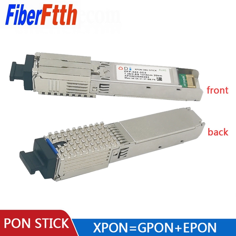 Pon stick epon gpon xpon sfp onu stick with mac sc connector ddm pon module 1490/1330nm 1.25gbps 802.3ah