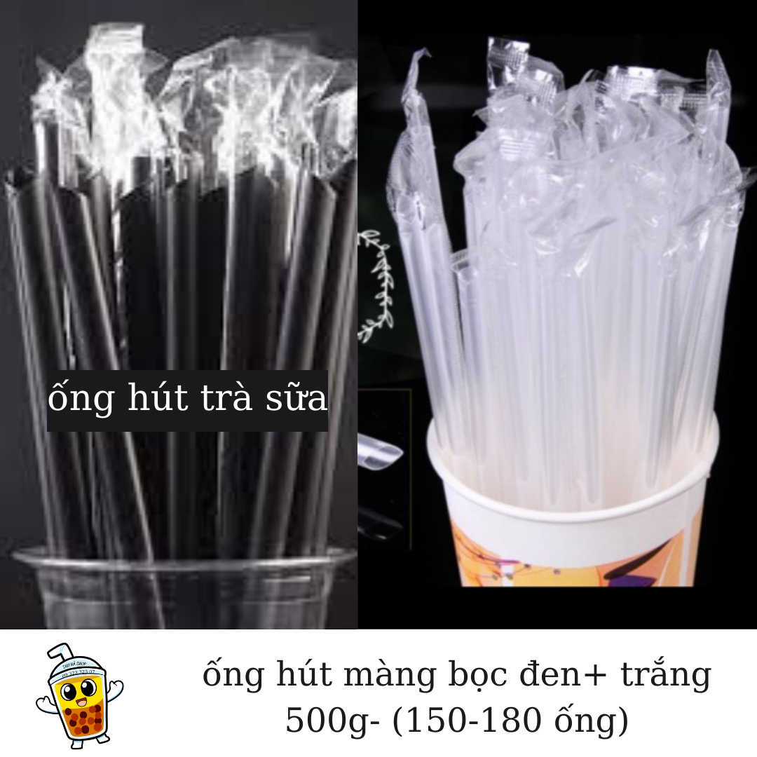 Ống hút nhựa hút trân châu phi 12 (500g) 150 -180 ống