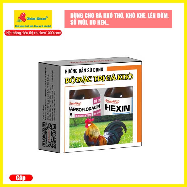 Thuốc thú y bộ đặc trị gà khò trị khò khè, long đờm sổ mũi ở gà, gà đá