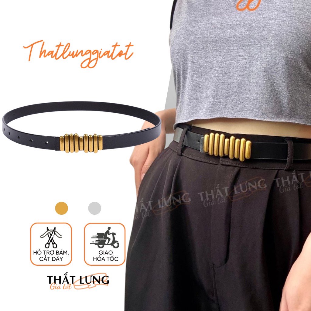 Dây thắt lưng váy nữ đai váy mảnh phối đầm bản 2.3cm TL064 (Hỗ trợ bấm dây nịt) - Thắt Lưng Giá Tốt