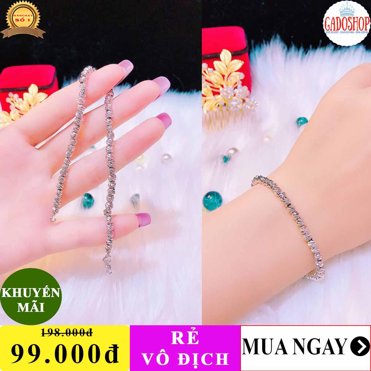 [SIÊU GIẢM GIÁ]Lắc tay bạc nữ, lắc tay mạ bạch kim cao cấp bi tròn chạm khắc hoa văn tinh tế dễ thương có chuông xinh xắn thiết kế nhẹ nhàng thời trang Trang sức Minshop KL16101917 - đeo đi tiệc đi chơi làm công sở cực sang chảnh và quý phái