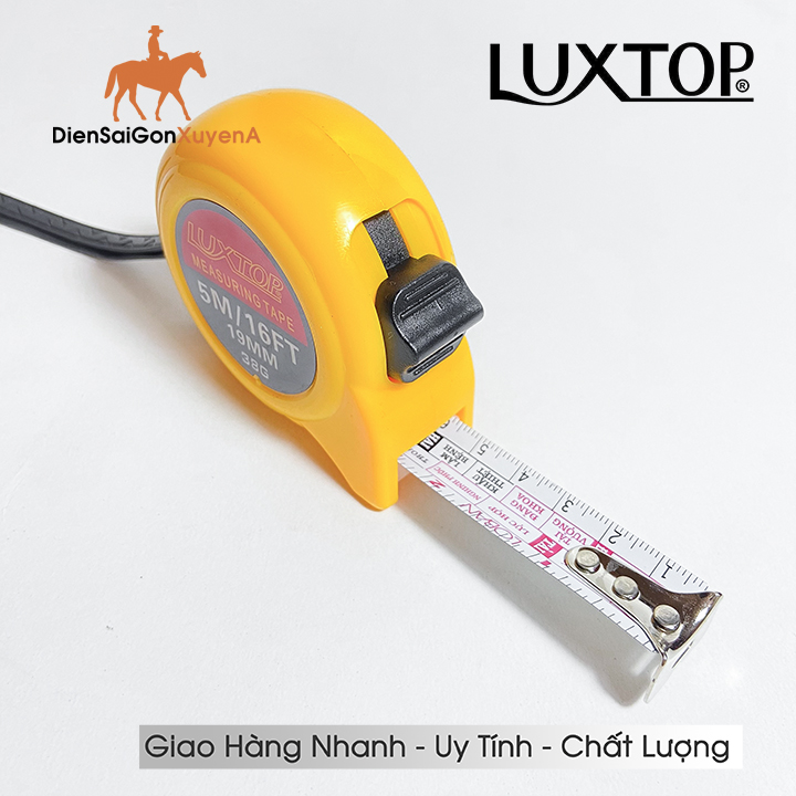 Thước kéo 5m x 19mm có lỗ ban LUXTOP, thước kéo đo khoảng cách phong thủy 5 mét có lỗ ban - Điện Sài Gòn Xuyên Á
