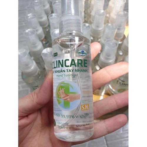 Xịt sát khuẩn rửa tay nhanh và bề mặt vật dụng Clincare SH 70ml