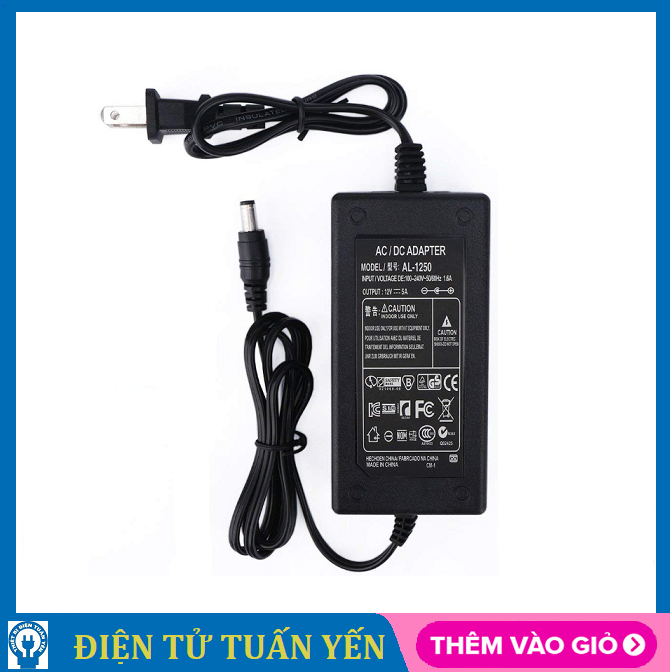 Nguồn nhựa 12V 5A cung cấp nguồn cho camera, máy tính,...