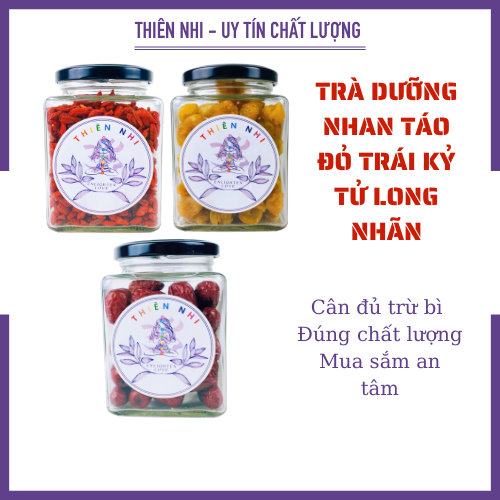 Trà dưỡng nhan long nhãn táo trái kỷ tử. kỉ tử Thiên Nhi giúp dưỡng nhan đẹp da tăng cường sức khỏe
