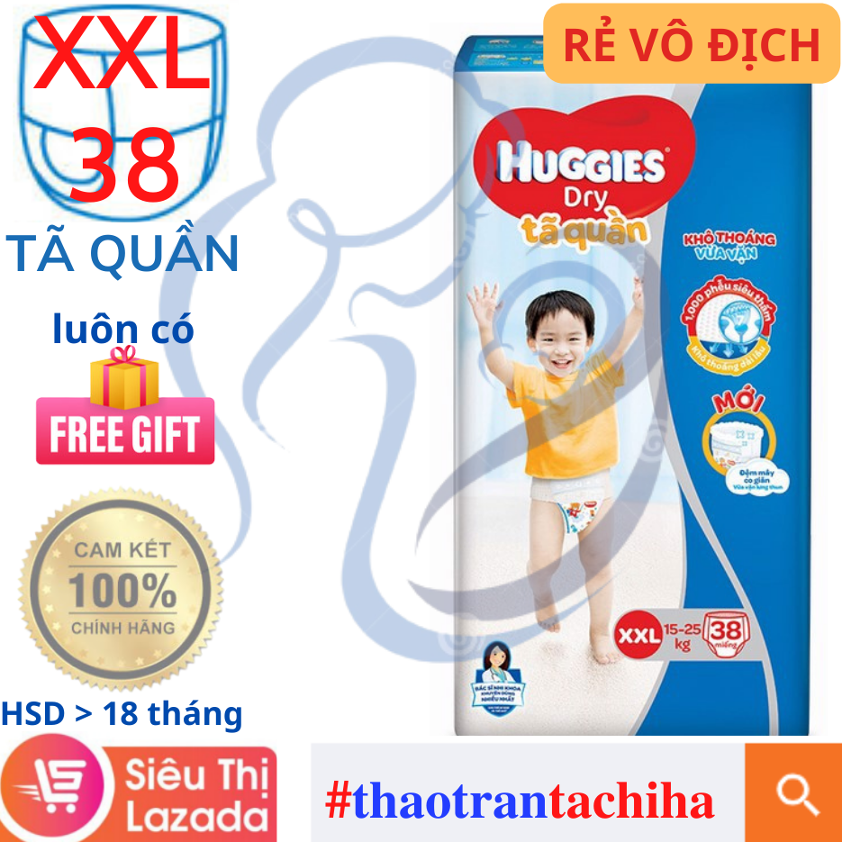 ✌️ #TÃ_QUẦN_HUGGIES_2XL ™ -36 miếng--x 74 miếng- Mẫu Mới - 👉 có Quà Tặng 🎁 #thaotrantachiha (っ◔◡◔)っ ❤