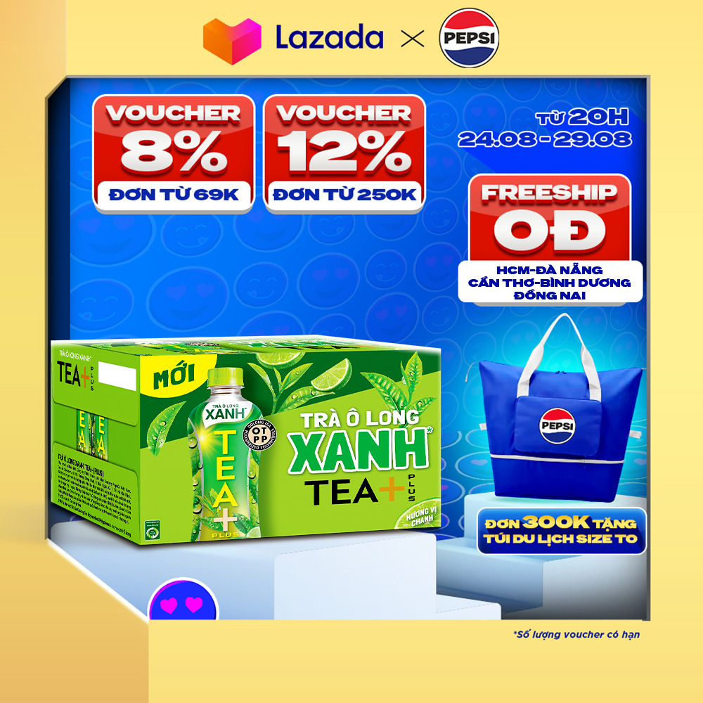 Thùng 24 chai trà ô long xanh tea+
