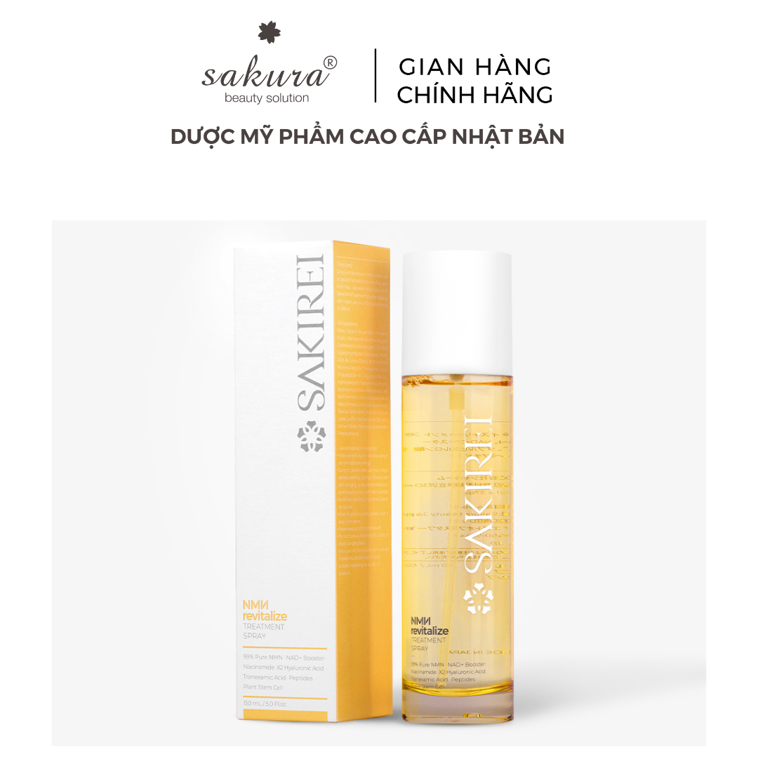 Xịt NMN và HA chống lão hóa, giúp cấp ẩm, phục hồi tế bào da Sakirei NMN Revitalize Treatment Spray 150ml