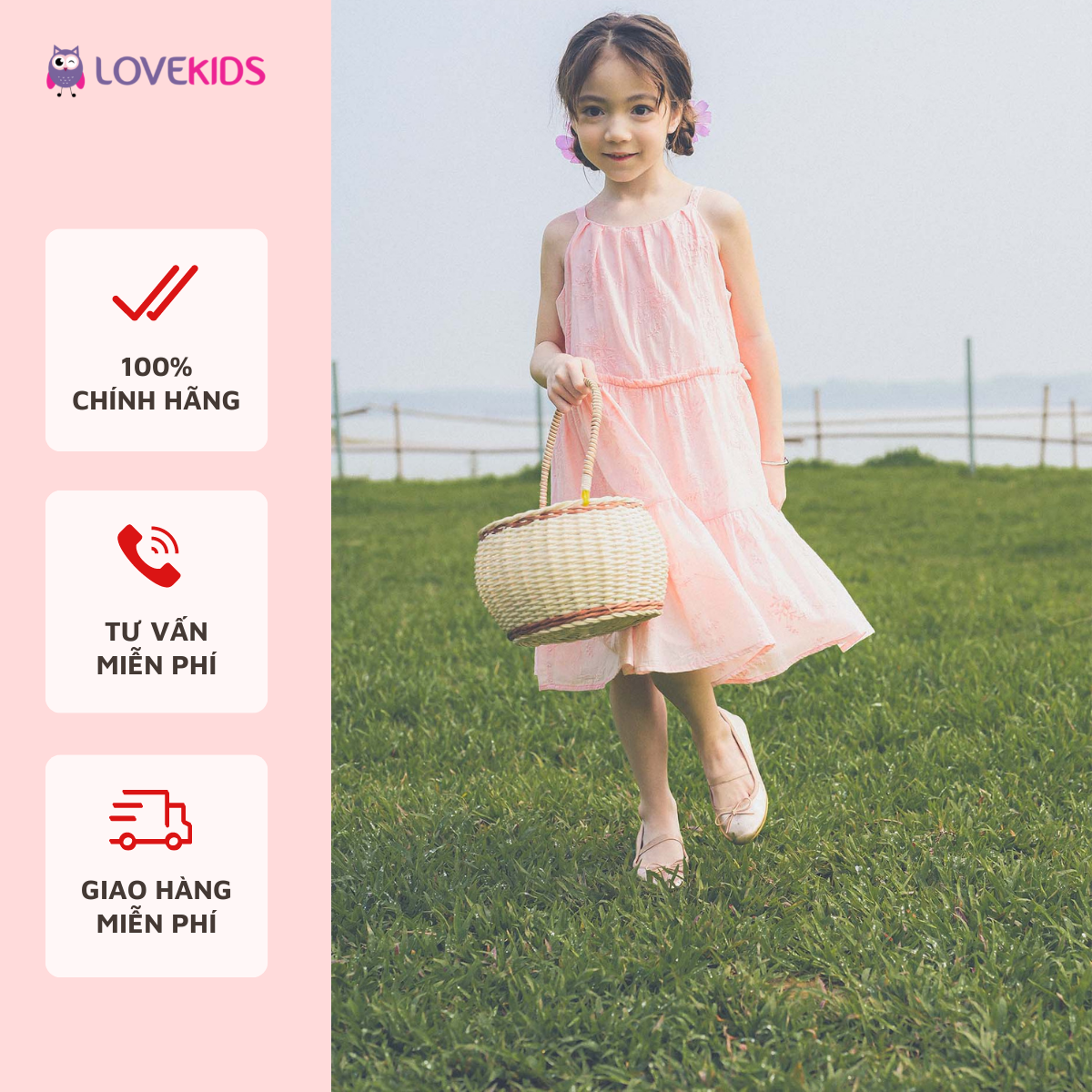 Váy hai dây cổ yếm dáng xoè gmg21dr01301 - lovekids