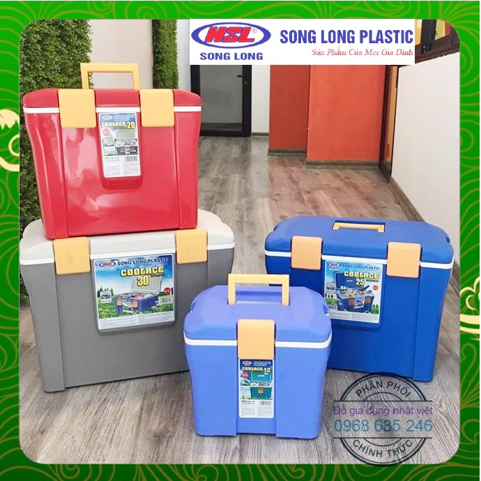 Thùng đựng đá phích đá Song long 2 lớp giữ nhiệt lâu Đủ Size 12 - 20L