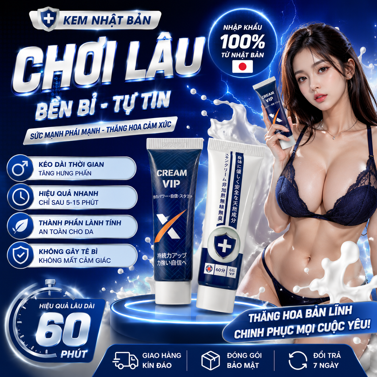 Kem dưỡng ẩm VIP Nhật Bản cho nam giới - Chống lão hóa và dưỡng ẩm sâu