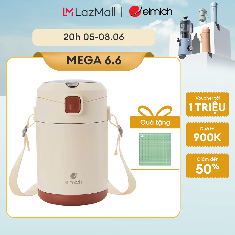(MEGA 6.6)Hộp cơm giữ nhiệt inox 304 Elmich dung tích 1.6L EL8344