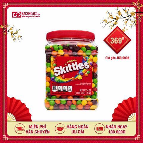 Kẹo trái cây skittles original fruity candy mỹ 1.53kg