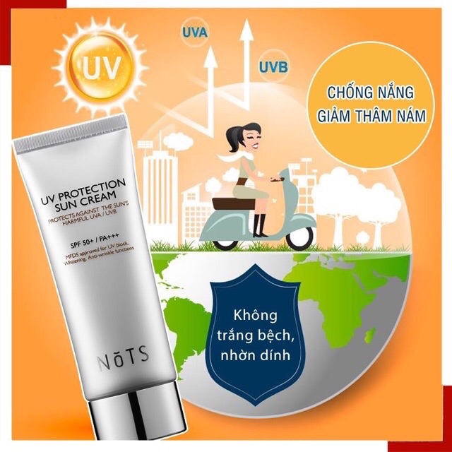 Kem chống nắng nots uv protection sun cream spf50+ pa+++