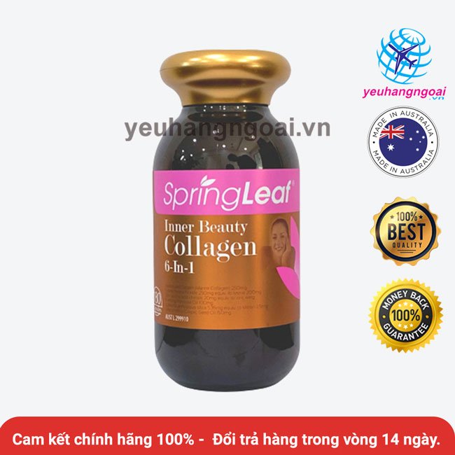 Collagen 6-in-1 spring leaf inner beauty của úc 180 viên.