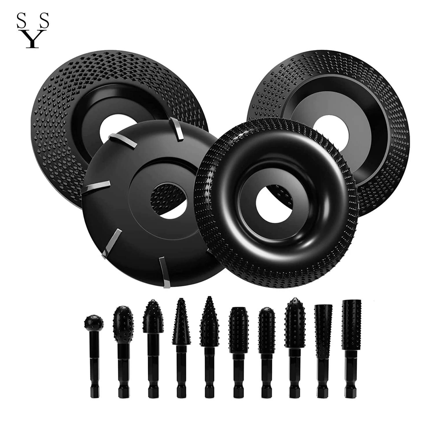 14PCS khoan 16 22mm Máy mài góc đĩa mài gỗ đánh bóng bánh xe chế biến gỗ định hình chà nhám carvin dụng cụ quay mài mòn