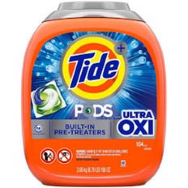 Viên giặt xả tide pods ultra oxi của mỹ thùng 104 viên