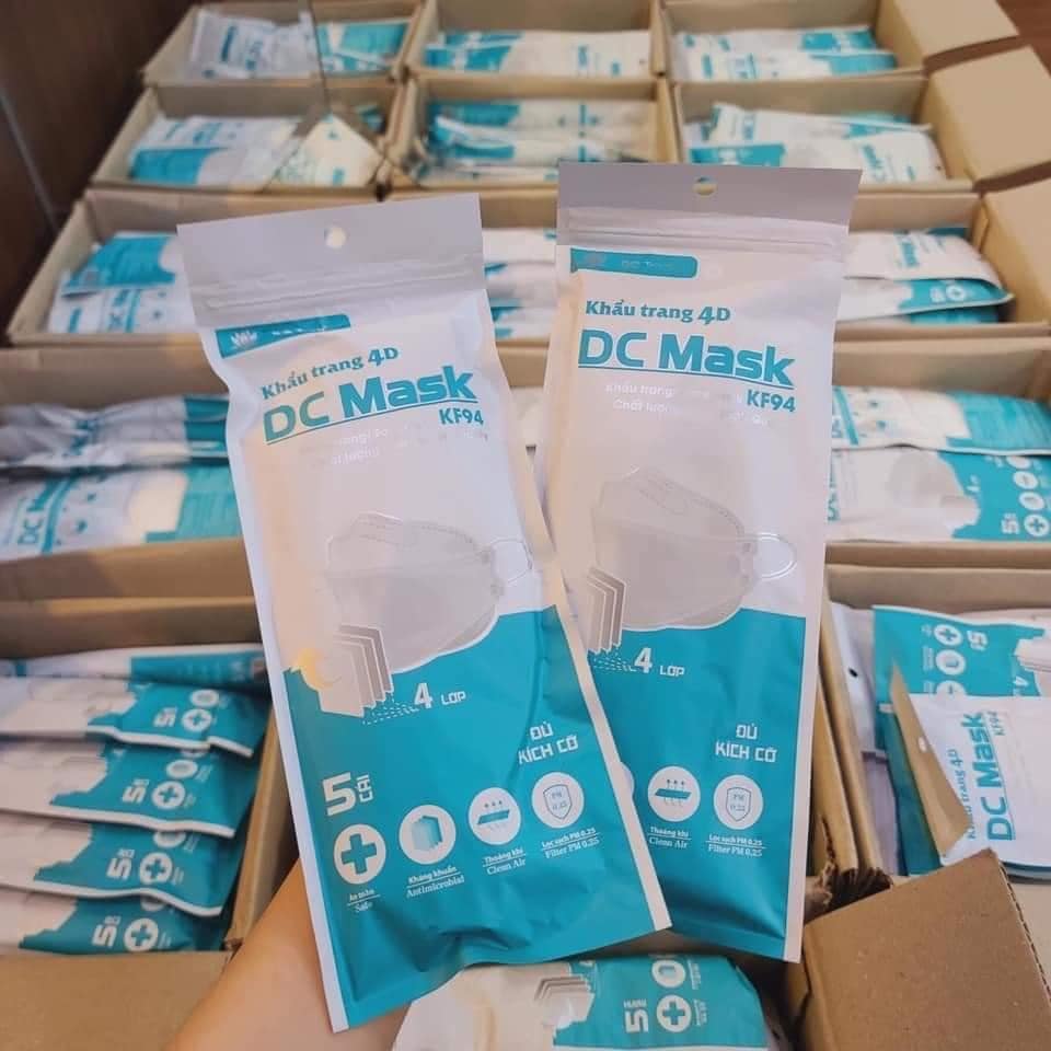 Khẩu trang kf94 300 cái kháng khuẩn 4 lớp dc mask