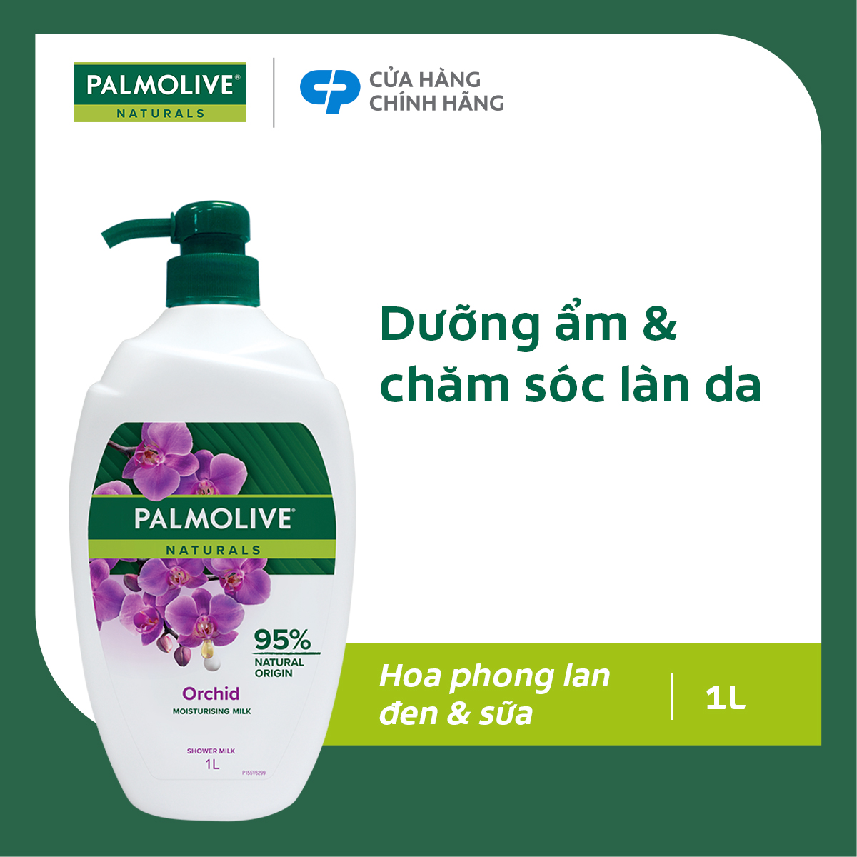 Sữa tắm Palmolive chiết xuất Sữa và Hoa Phong Lan Đen 1L