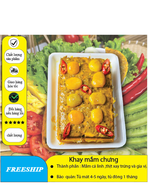 Bếp chú 7 - khay 800gr mắm chưng cá linh trứng muối - chả chưng đặc sản thơm ngon chuẩn vị việt -hỏa tốc tphcm