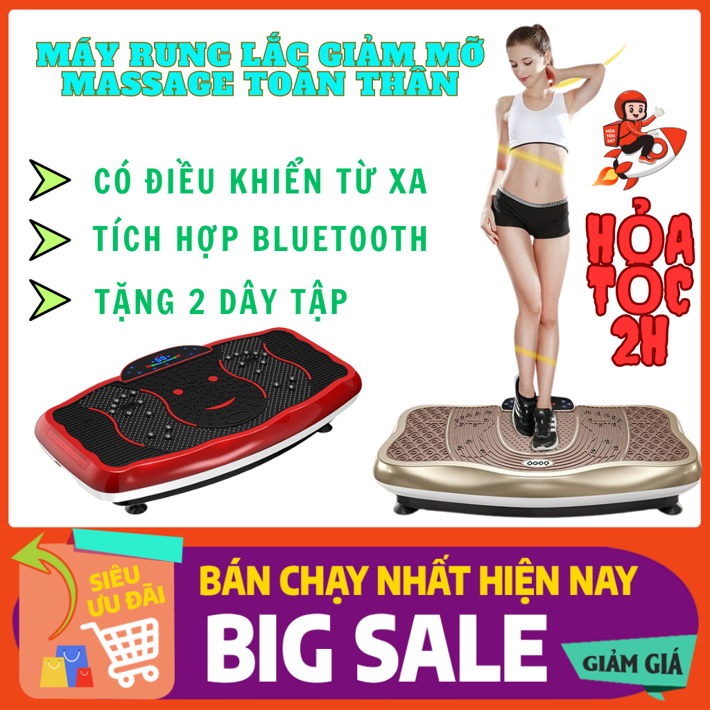 Máy giảm cân rung lắc toàn thân Relax K6 Máy tập gym có bluetooth đa năng Máy massage bụng giảm mỡ giảm béo tại nhà tích hợp Mp3có remote ĐKTX tặng 2 dây tập