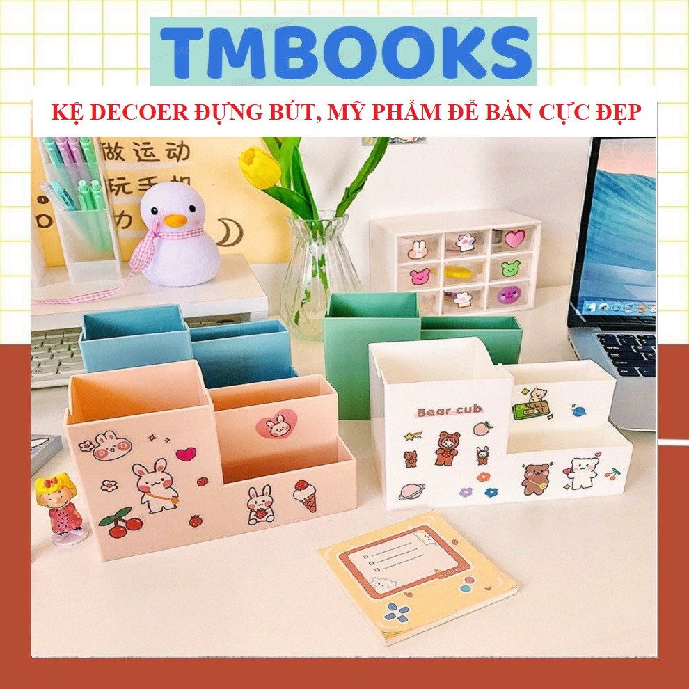 Kệ decor đựng bút, văn phòng phẩm, mỹ phẩm, bàn làm việc, kệ đựng bút để bàn xinh xắn gọn gàng