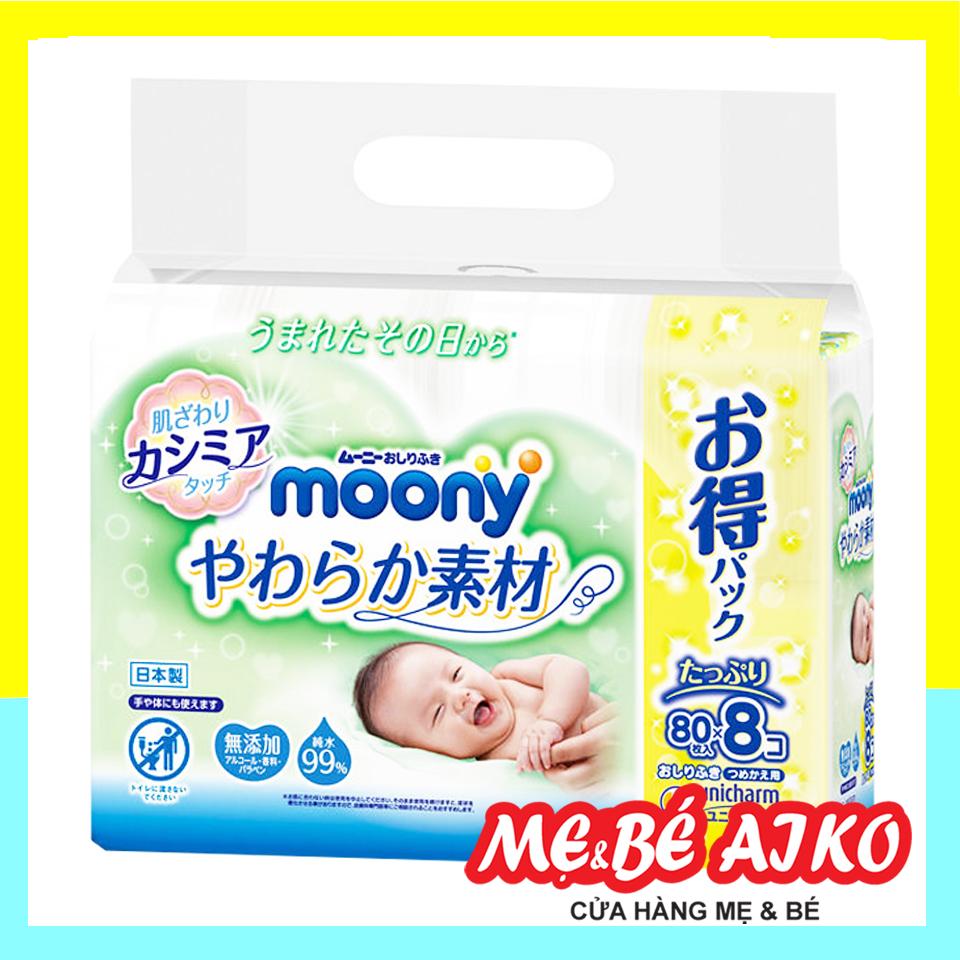 Khăn giấy ướt moony 80 tờ/gói nội địa nhật